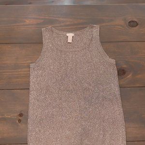Women’s  Silver Shiny Tank Top Blouse Small